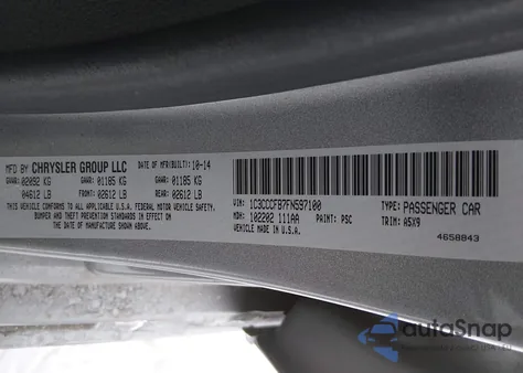 2015 Chrysler 200 Lx z USA, uszkodzony, nr VIN 1C3CCCFB7FN597100